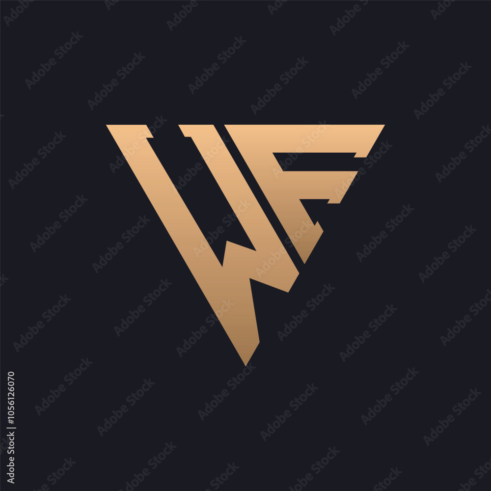 WF Logo Design. Modern, Minimal, Elegant and Luxury WF Logo. Sleek Triangle Monogram Letter WF Logo Design for Brand Corporate Business Identity. WF Logo Design. Modern, Minimal, Elegant and Luxury WF Logo. Sleek Triangle Monogram Letter WF Logo Design for Brand Corporate Business Identity.