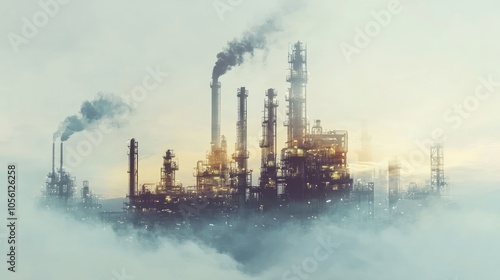 Industrial Complex Above the Clouds photo