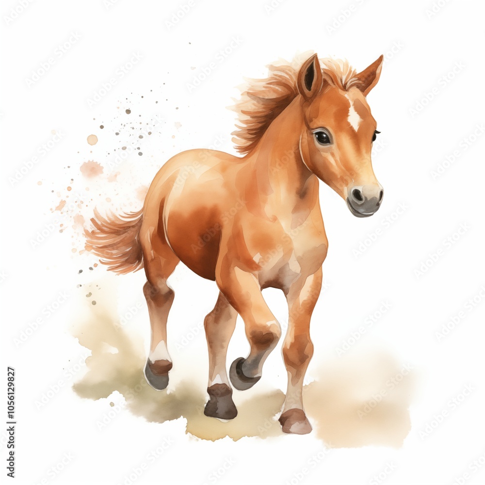 Obraz premium Horse Cute children's book cover