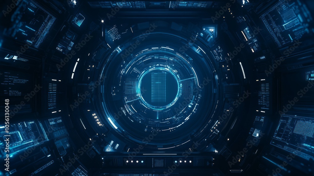 dark blue beautiful technology frame of computer interface dark blue beautiful technology frame of computer interface