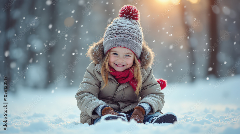 Joyful Winter Fun: Kid Playing in Snow - Adorable Children Enjoying Snowy Adventure in Cozy Winter Clothes Joyful Winter Fun: Kid Playing in Snow - Adorable Children Enjoying Snowy Adventure in Cozy Winter Clothes