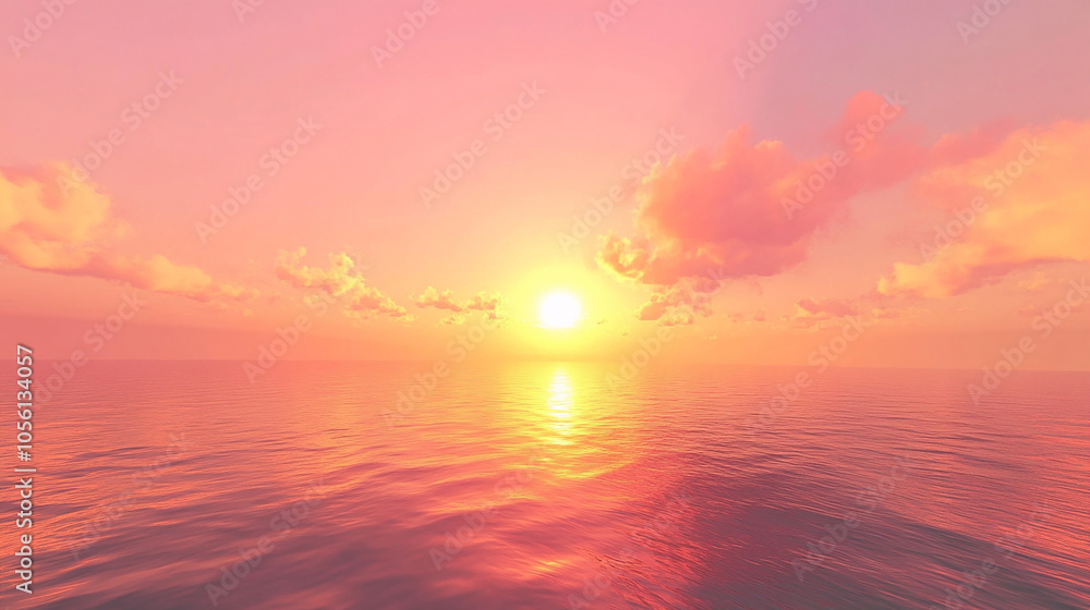 Sunset over the ocean warm and serene Sunset over the ocean warm and serene