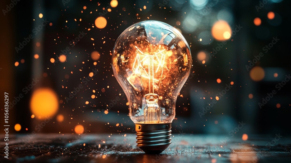 Illuminating Spark A Unique and Creative Light Bulb Concept Featuring a Beautiful Glowing Filament Design Illuminating Spark A Unique and Creative Light Bulb Concept Featuring a Beautiful Glowing Filament Design