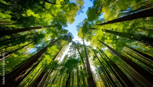 View of a forest from the ground