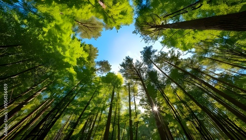 View of a forest from the ground