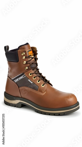 Brown safety boots