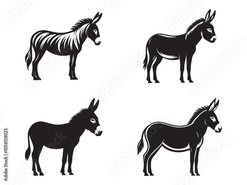 donkey silhouette vector illustration