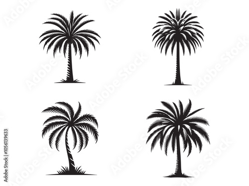 Serene Blossom, Plum Tree Silhouette Vector Illustration