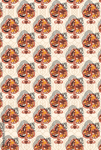 seamless beautiful wallpaper cards all over design floral leaf vintage ornament Victorian ethnic geometric print paisley pattern