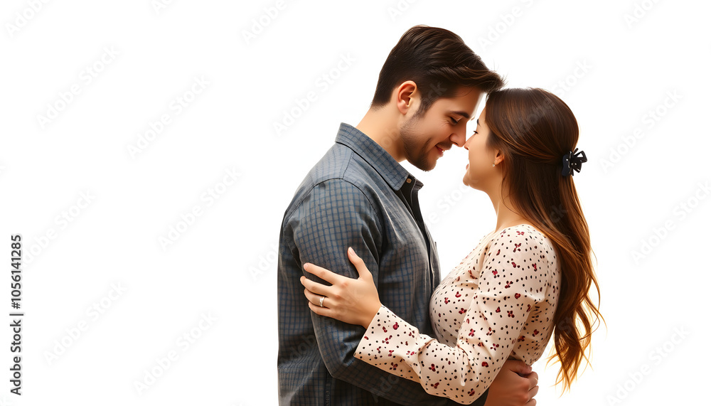 Couple holding each other in love isolated with white highlights, png Couple holding each other in love isolated with white highlights, png