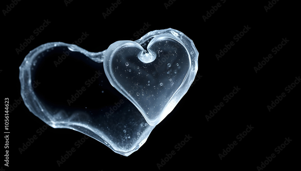 sign of a heart in transparent ice or a drop of water, on a dark background - dark love wallpaper isolated with white highlights, png sign of a heart in transparent ice or a drop of water, on a dark background - dark love wallpaper isolated with white highlights, png