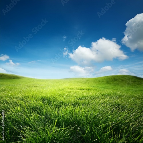 green grass and blue sky