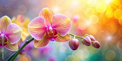 Beautiful orchid flower in full bloom with vibrant colors and elegant petals, orchids, flowers, bloom, vibrant, colors