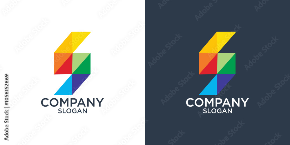 collection of letter s abstract geometry logo design vector collection of letter s abstract geometry logo design vector