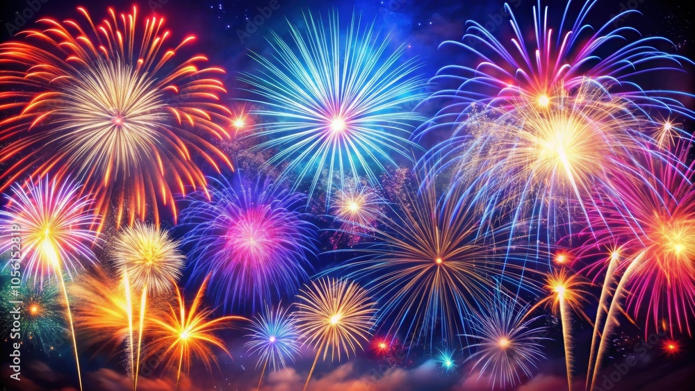 Vibrant fireworks display on 4th of July celebration , fireworks, independence day, USA, patriotic Vibrant fireworks display on 4th of July celebration , fireworks, independence day, USA, patriotic