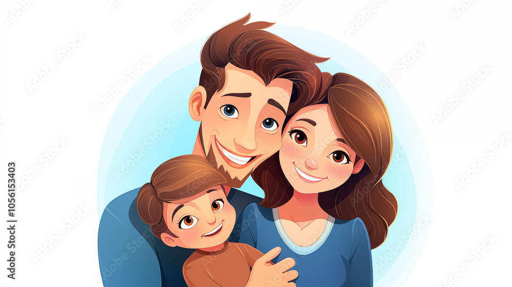 Family concept illustration. Parents with children. Family concept illustration. Parents with children.