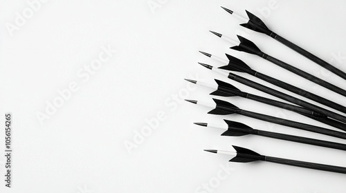  A stack of arrows in black and white on a white background