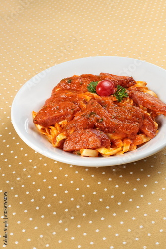 Fettuccine with Calabresa sausage sauce