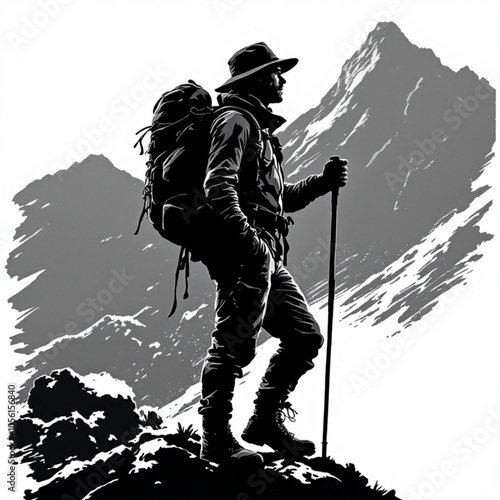 hiker in the mountains