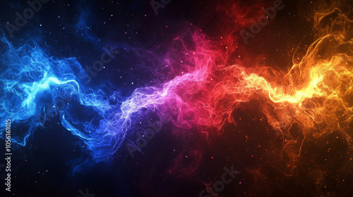 You said: Electric smoke. Smoke trail. Abstract background. Background of colored smoke. Neon light. Multicolored gradient