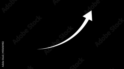 Business growth arrow and graph chart animation. Up arrow animation on black background.