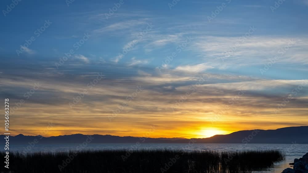 Sunset timelapse over Utah Lake as colors fade with the sun. Sunset timelapse over Utah Lake as colors fade with the sun.