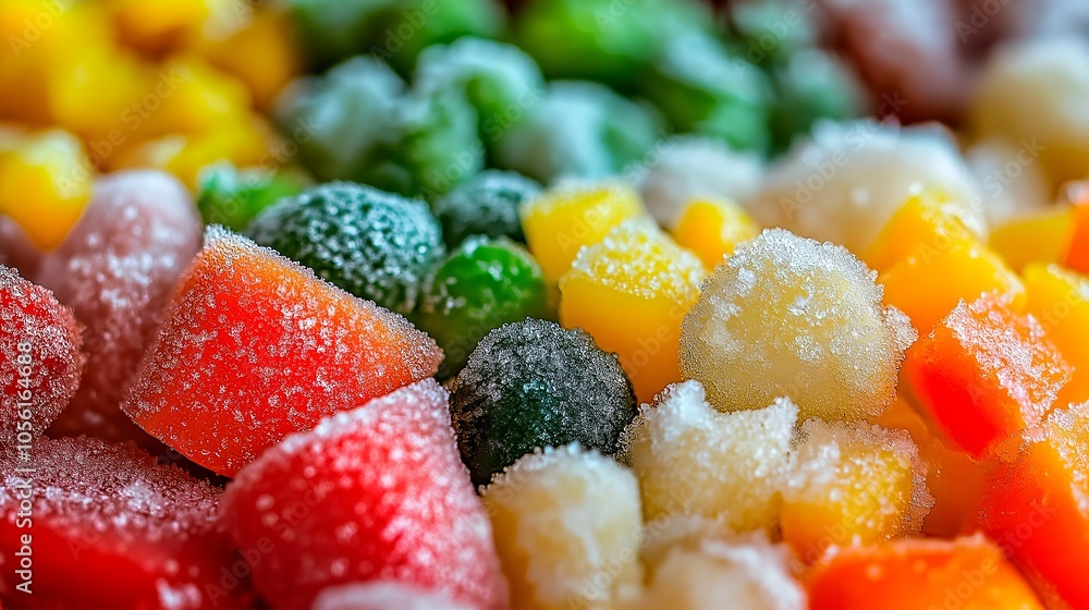 frozen vegetables in the ice frozen vegetables in the ice