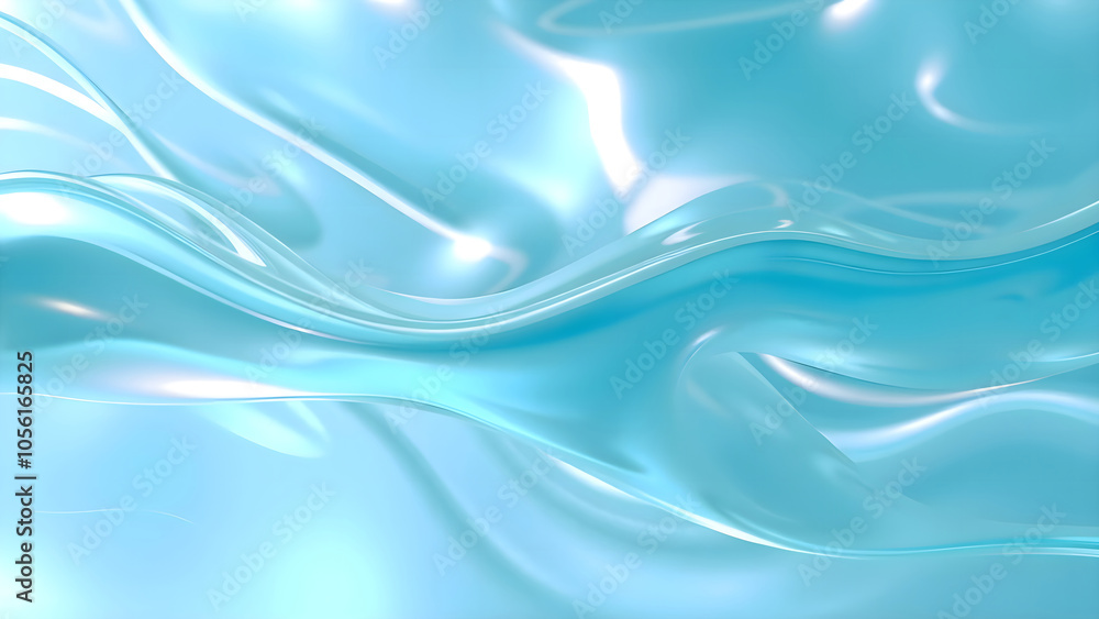 Fototapeta premium Cool Blue Fluid Waves Abstract Background