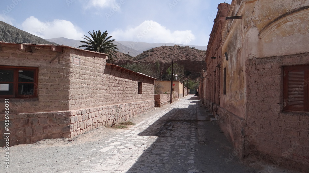 Obraz premium Andean village of adobe houses.