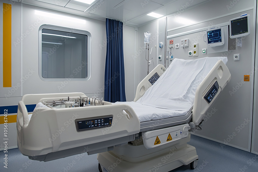 The large MRI machine stands ready in the hospital, ensuring accurate imaging for effective treatment. The large MRI machine stands ready in the hospital, ensuring accurate imaging for effective treatment.