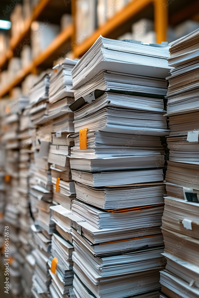 Fototapeta premium A vintage stack of books in the library offers a wealth of knowledge and wisdom for eager learners.