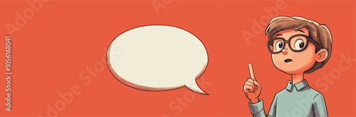 vector man pointing finger at spoken phrase icon .Generative AI