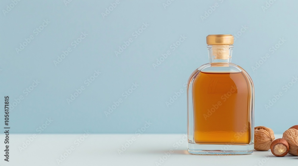 Glass Bottle of Nut Oil with Hazelnuts on Blue Background, Perfect for Culinary, Skincare, and Natural Ingredients Themes
Glass Bottle of Nut Oil with Hazelnuts on Blue Background, Perfect for Culinary, Skincare, and Natural Ingredients Themes