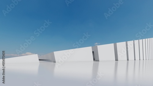 Fototapeta Naklejka Na Ścianę i Meble -  Abstact architecture background building geometric shape 3d render