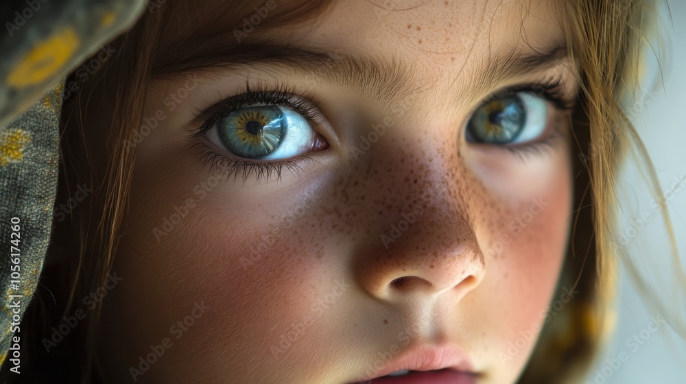 Close-up National Geographic photo of a shy young girl Close-up National Geographic photo of a shy young girl