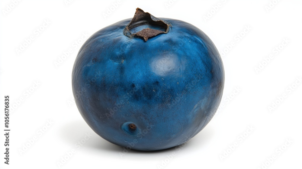 Single blueberry with stem on white background Single blueberry with stem on white background