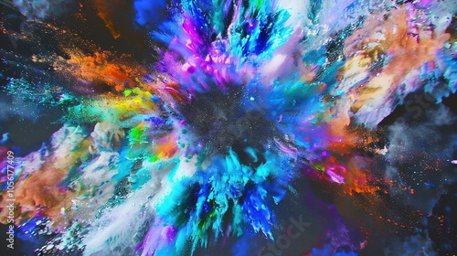 abstract_multicolored_powder_splatted_on_white_