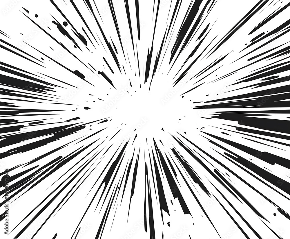 Dynamic explosion lines radiating from a central point in a comic art style. Dynamic explosion lines radiating from a central point in a comic art style.