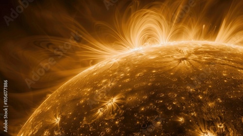 Stunning solar flare activity captured in detailed close-up of the sun's surface photo