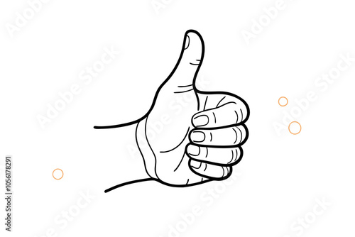 Simple and Elegant Line Art of a Hand Showing Thumbs Up