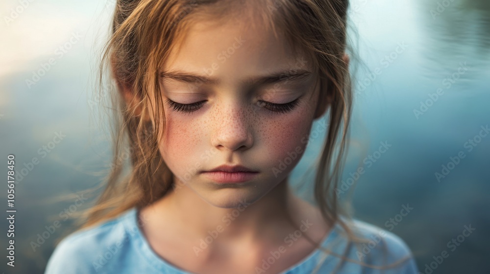 National Geographic-style image of a timid young girl with downcast eyes, National Geographic-style image of a timid young girl with downcast eyes,