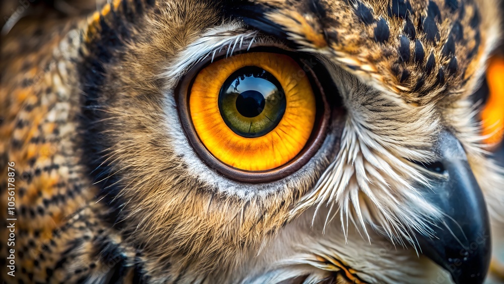 Owl eye. micro close-up view. Owl eye. micro close-up view.