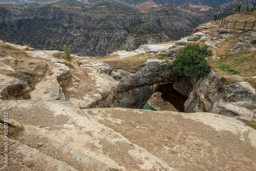 Obraz na płótnie Türkiye, Siirt province; Perforated stone, Botan valley. w salonie