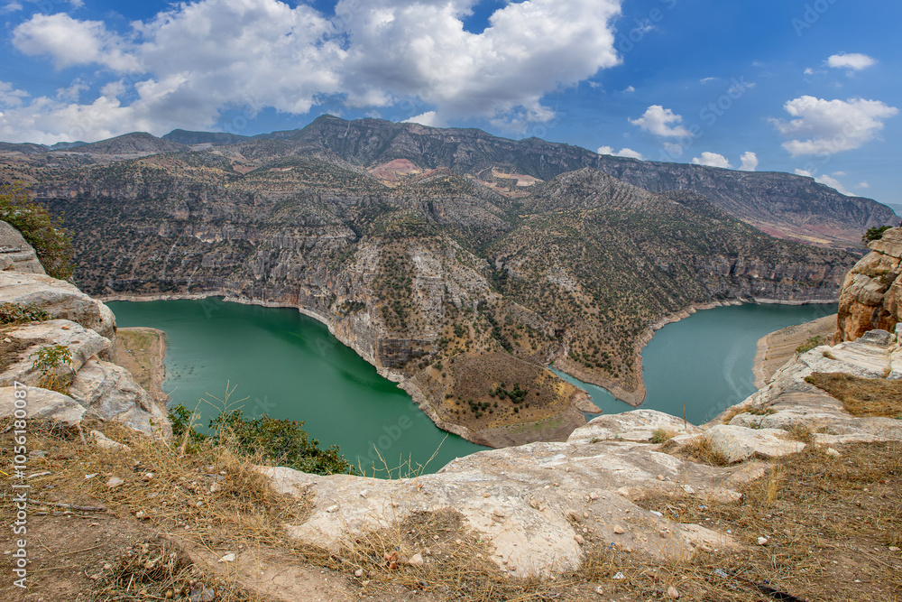 Türkiye, Siirt province; Perforated stone, Botan valley.