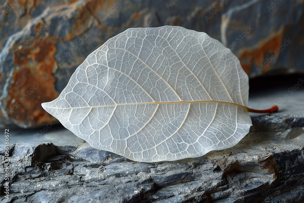 Natural Skeleton Magnolia Leaf Macro