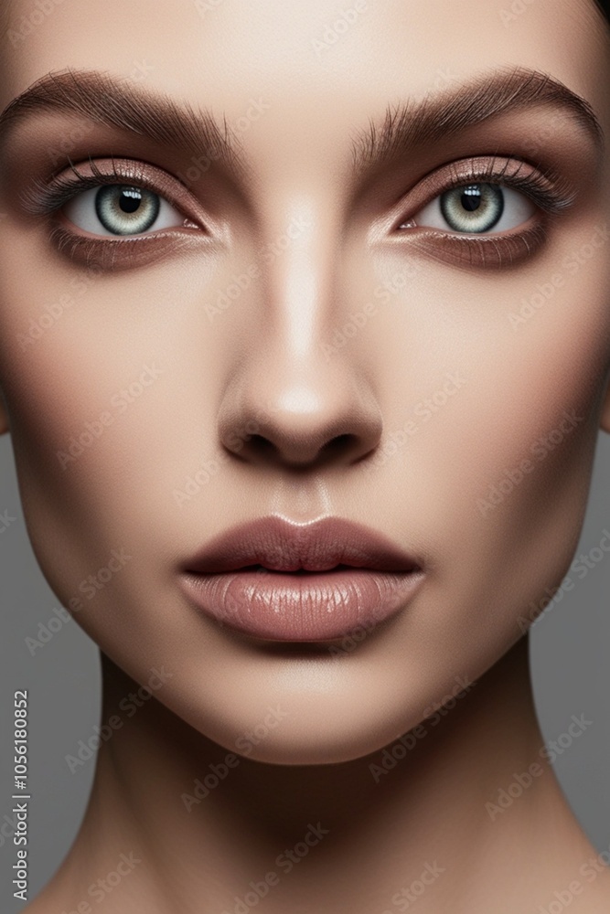 Close up portrait of young woman. Model with expressive eyes
Close up portrait of young woman. Model with expressive eyes