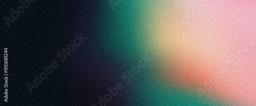 Black green pink orange grainy background, abstract color gradient noise texture banner header poster backdrop design