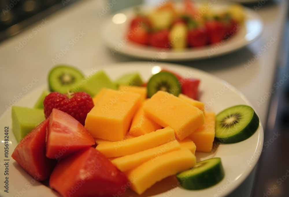 fresh fruit served hotel buffet breakfast happy waiting staff fresh fruit served hotel buffet breakfast happy waiting staff