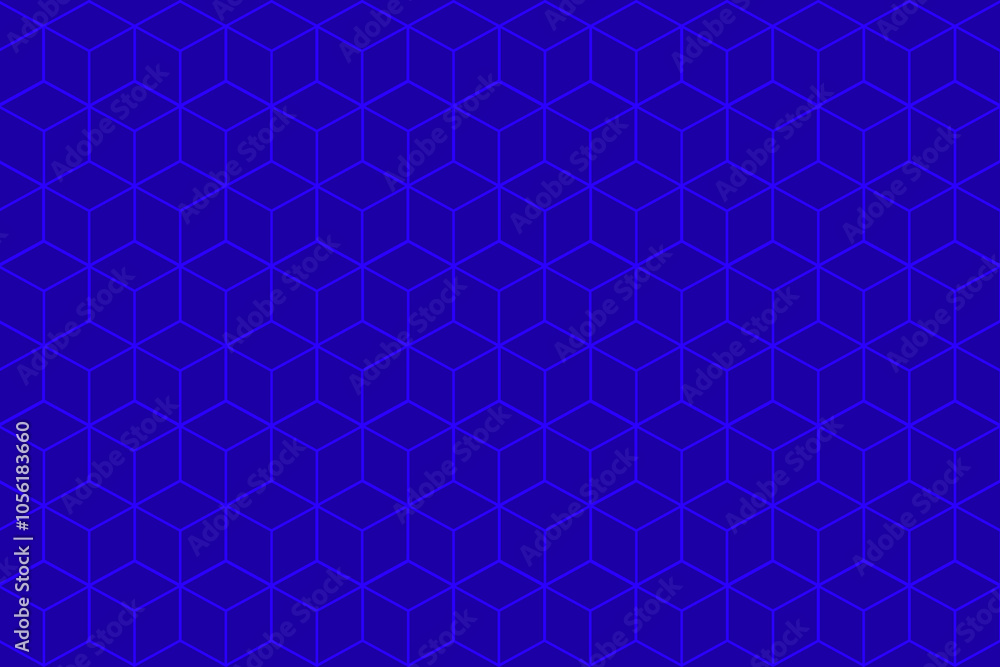 Fototapeta premium Blue hexagonal lines seamless pattern decoration