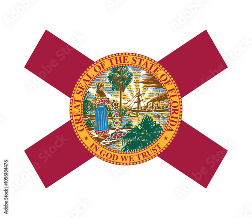 Polygon flag of the United States of America federal state of FLORIDA